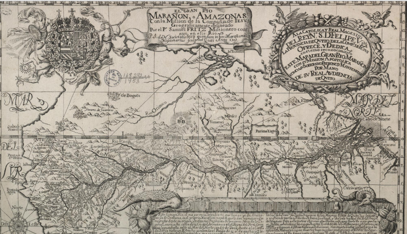 Samuel Fritz Map (1707). The Spanish Jesuit  missionary was the first to accurately map the Amazon and in the process initiate further conflict with Portugal