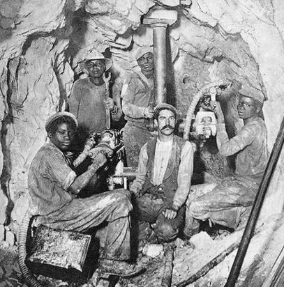 Despite a reliance on black labour, 19th century mines in South Africa were mixed race
